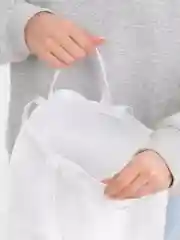 Белый женская сумка-шоппер ручной работы, 100% хлопок, хозяйственная, складная