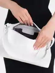 Белый сумка женская из натуральной кожи хобо тоут на руку