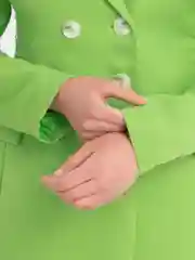 Салатовый пиджак женский с завязками , на шнуровке