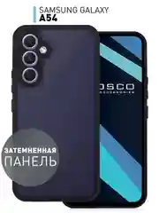 Черный чехол для Samsung Galaxy A54 пластиковый ROSCO противоударный, с силиконовой окантовкой