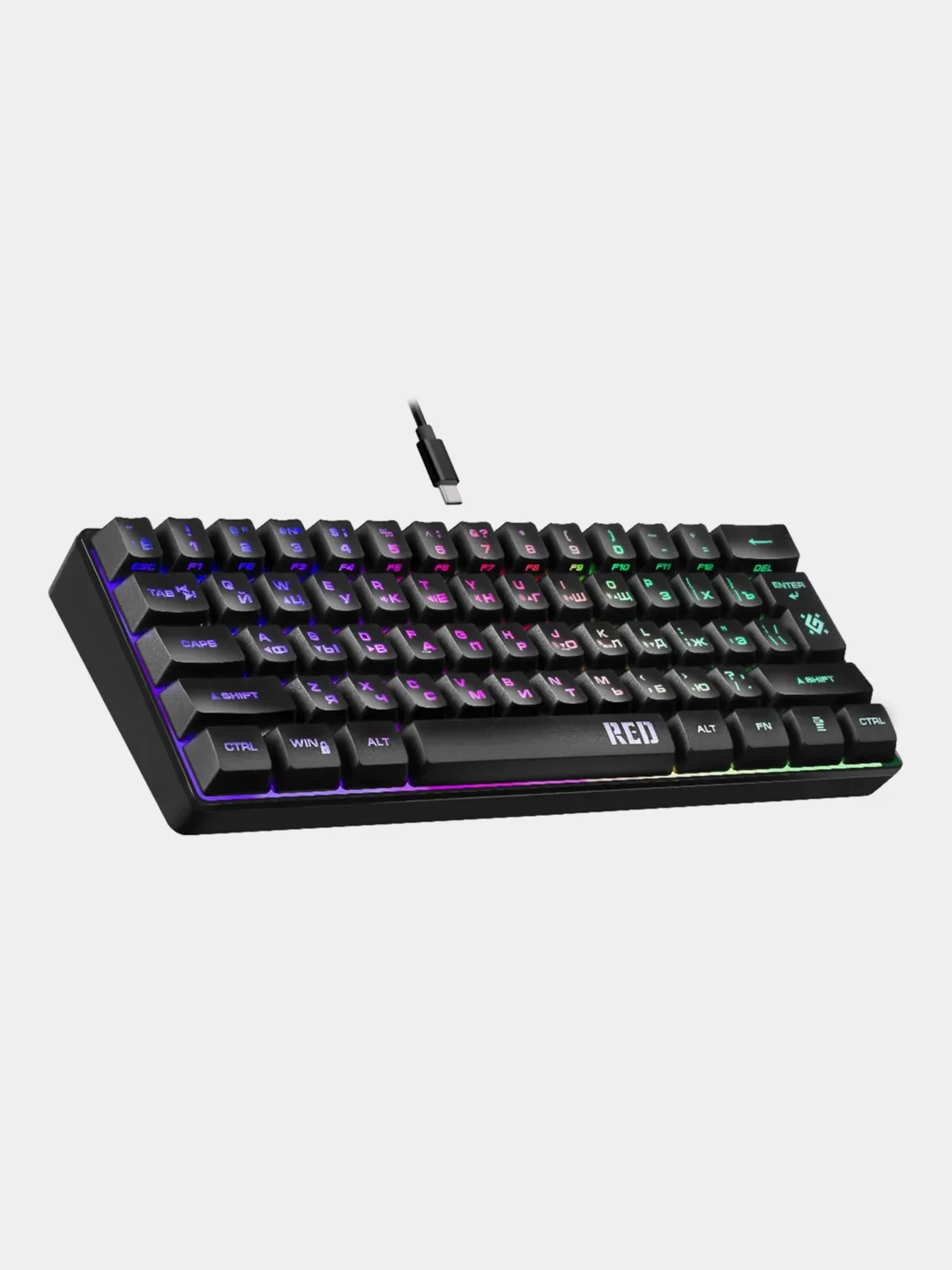 Клавиатура игровая компьютерная Defender Red GK-116 RU, с подсветкой, отключаемый Type С