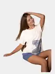 Лавандовый пижама с футболкой и шортами Summer, костюм домашний женский, подростковый