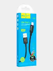 Черный кабель Hoco X89 Type-C USB, 3А, быстрая зарядка и передача данных на Андроид