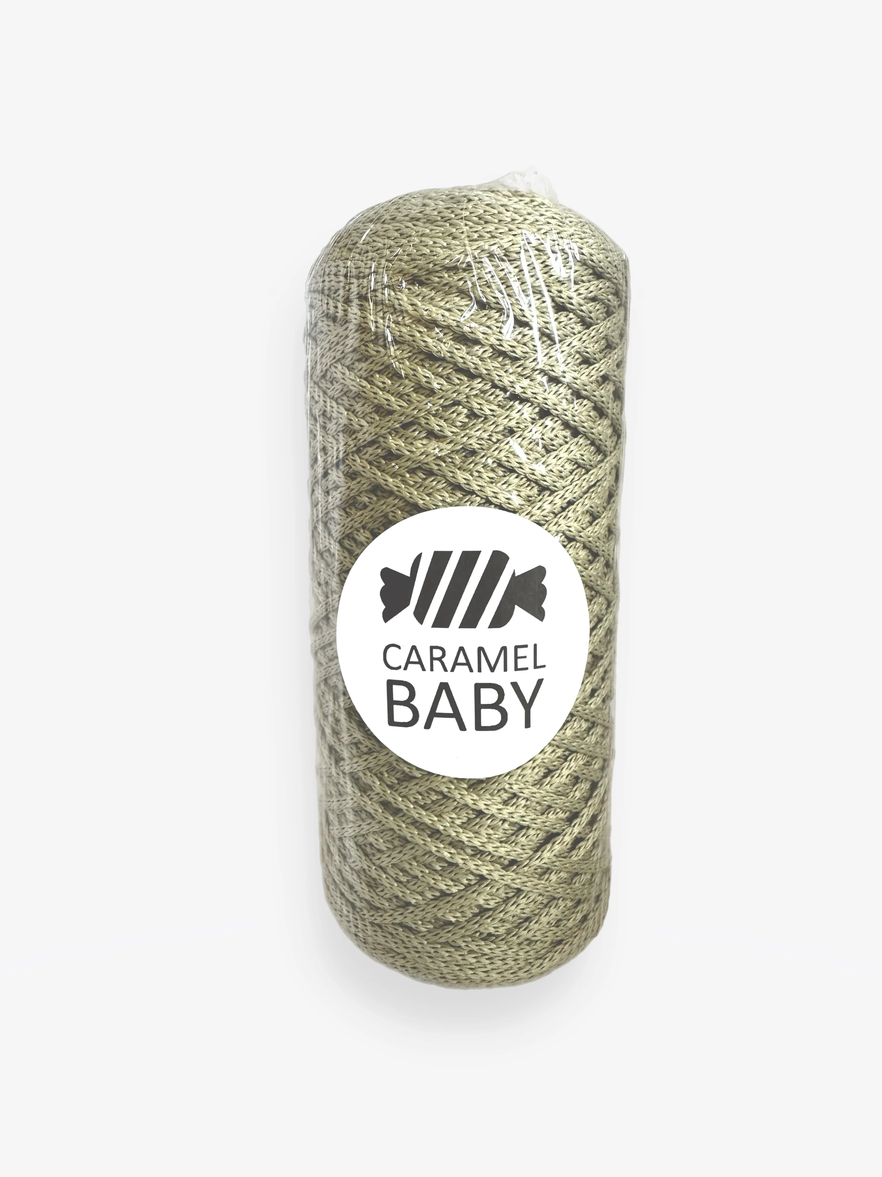 Салатовый шнур Caramel Baby, полиэфирный, 2 мм, 200 метров для вязания и макраме