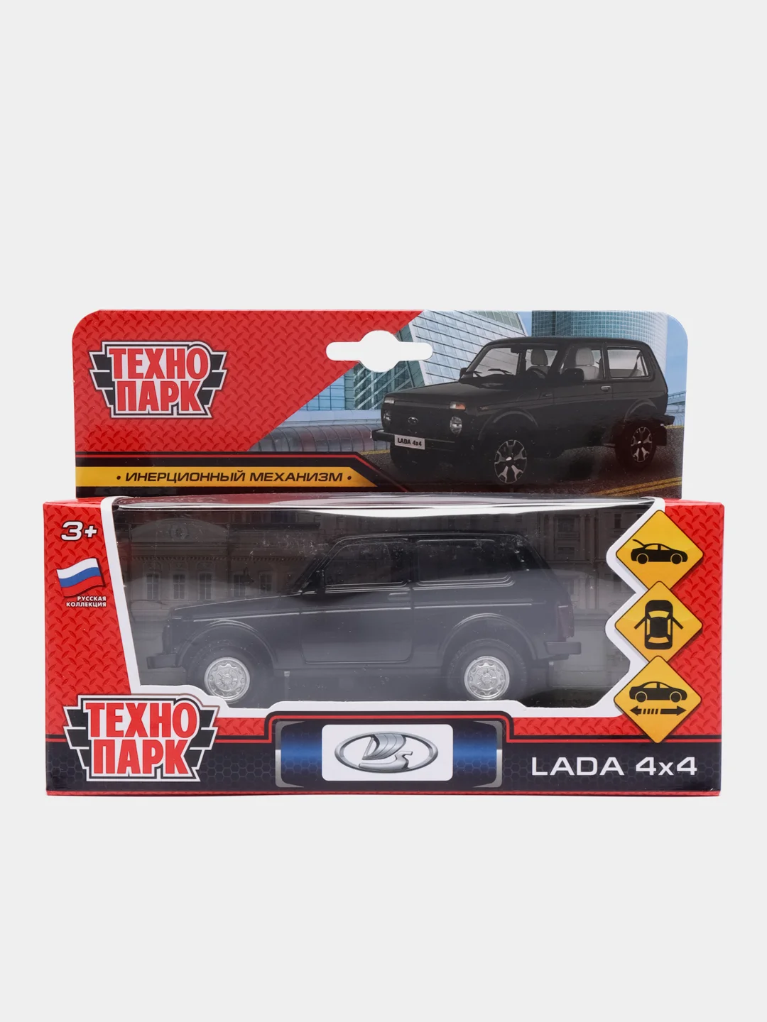 Металлическая модель Нива LADA 4Х4, инерция, черная