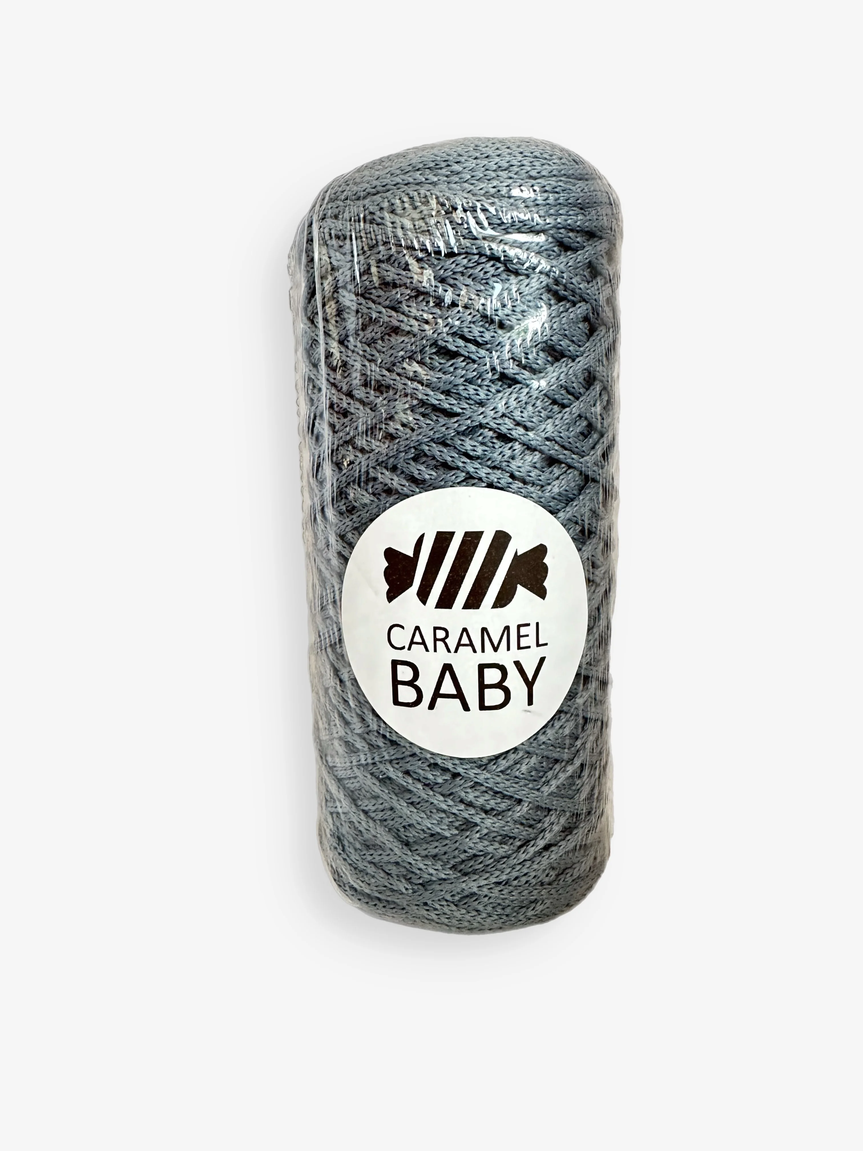Синий меланж шнур Caramel Baby, полиэфирный, 2 мм, 200 метров для вязания и макраме