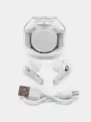 Белый беспроводные сенсорные наушники с прозрачным кейсом и подсветкой / Ultrapods Pro