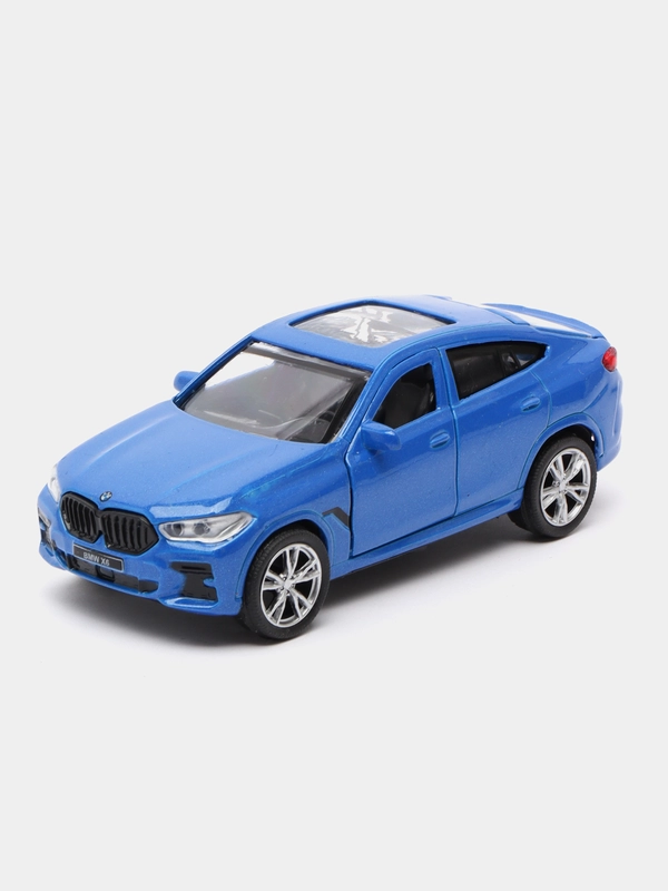 Машина металл BMW X6 длина 12 см, инерционная, синий