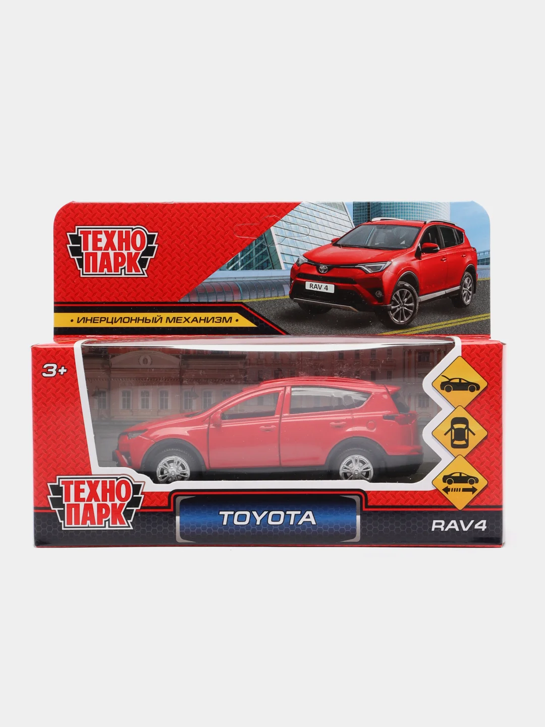 Металлическая модель TOYOTA RAV4 инерционная, цвет красный