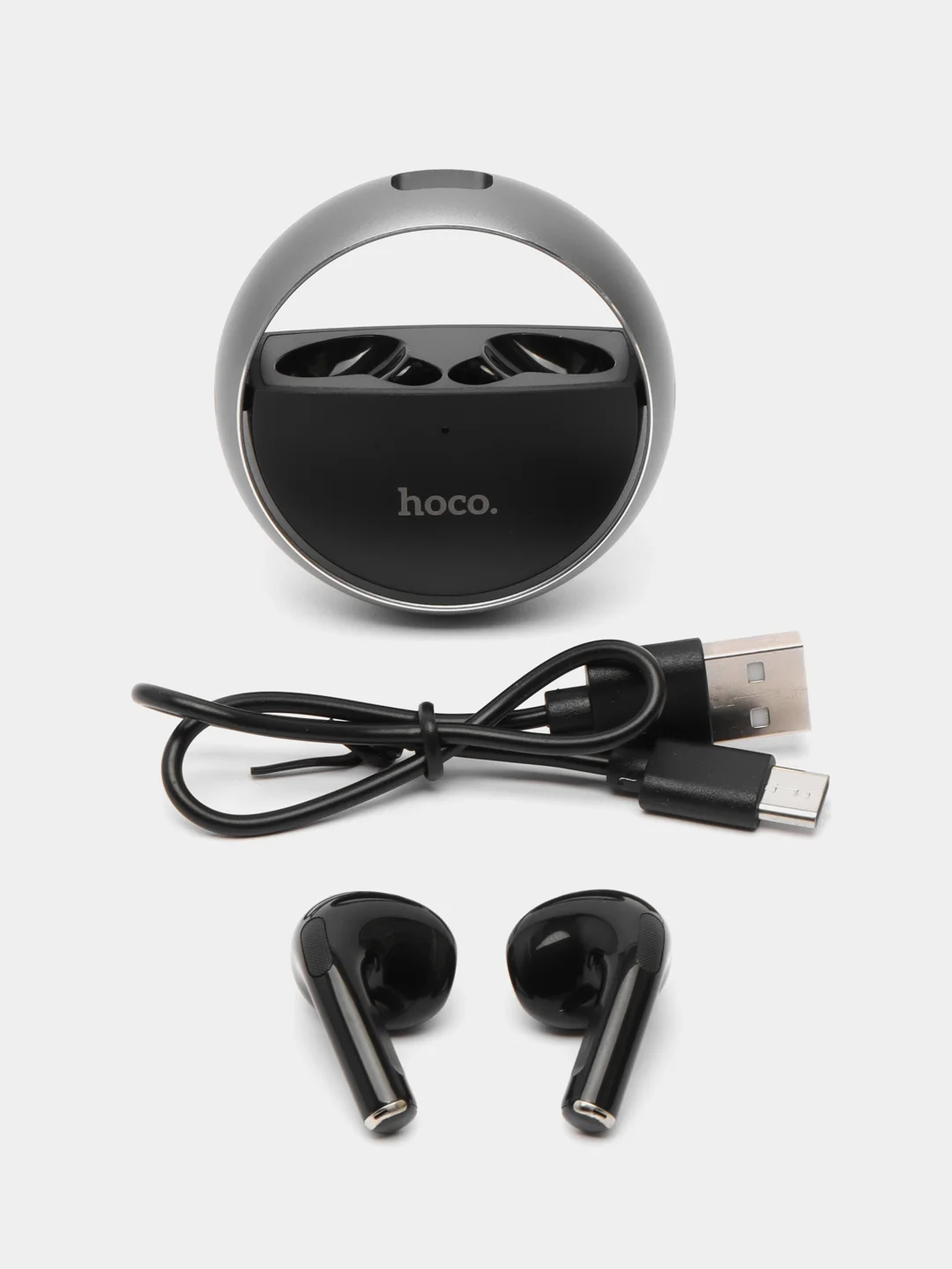 Наушники Hoco EW23 TWS, беспроводные, вкладыши, BT5.3, 30/250 мАч, микрофон, серые