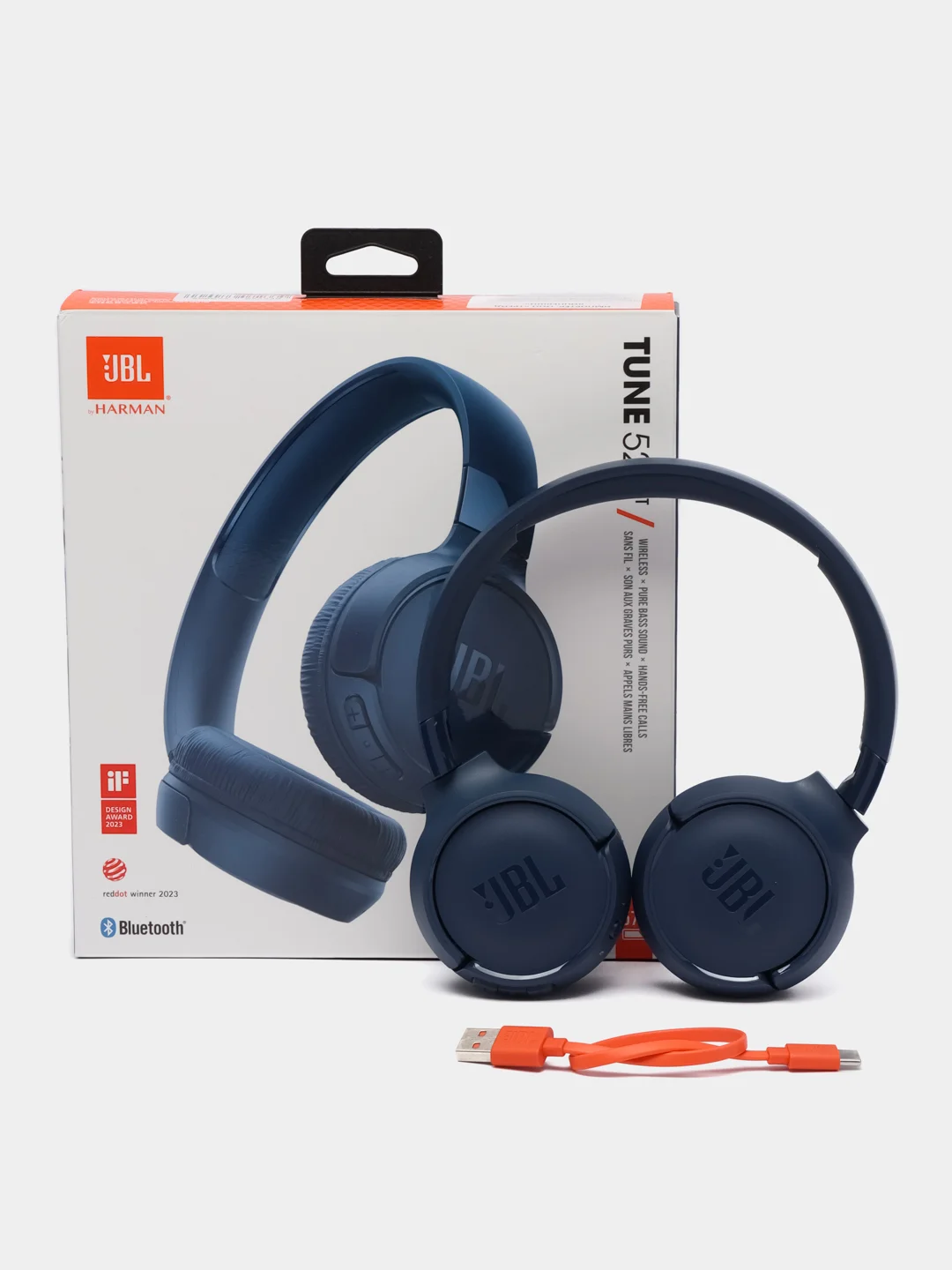 Синий беспроводные наушники накладные Bluetooth JBL Tune 520BT