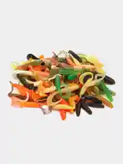 Разноцветный силиконовая приманка (США) 10 и 100 шт, Curl Tail Grub, рыболовный силикон твистер