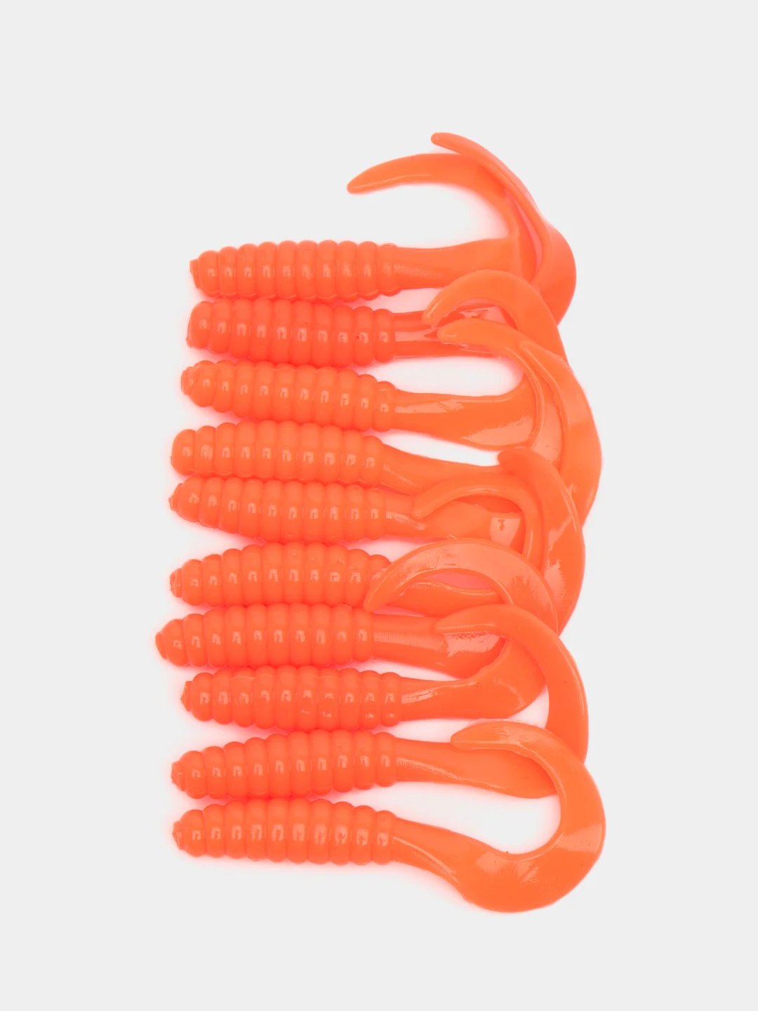 Оранжевый силиконовая приманка (США) 10 и 100 шт, Curl Tail Grub, рыболовный силикон твистер