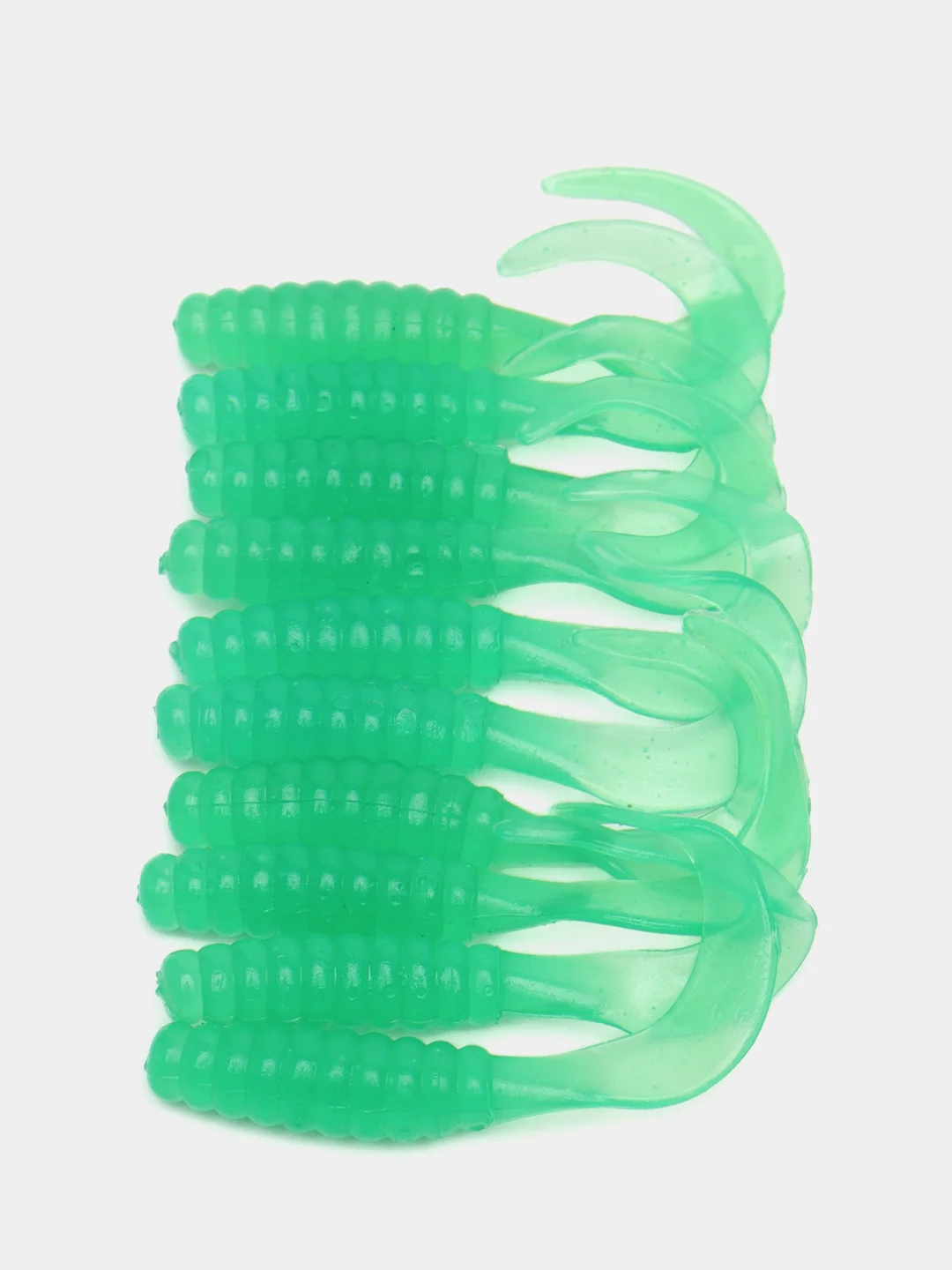 Зеленый силиконовая приманка (США) 10 и 100 шт, Curl Tail Grub, рыболовный силикон твистер