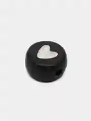 Черный бусины "Сердечко", бусины с сердечком
