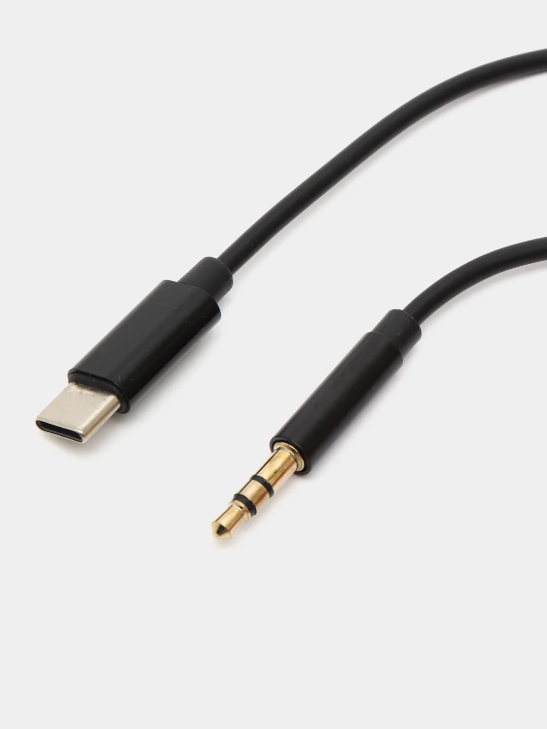 Черный кабель AUX-Type-C, 3,5mm jack, 1 м
