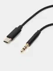 Черный кабель AUX-Type-C, 3,5mm jack, 1 м