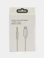 Черный кабель AUX-Type-C, 3,5mm jack, 1 м
