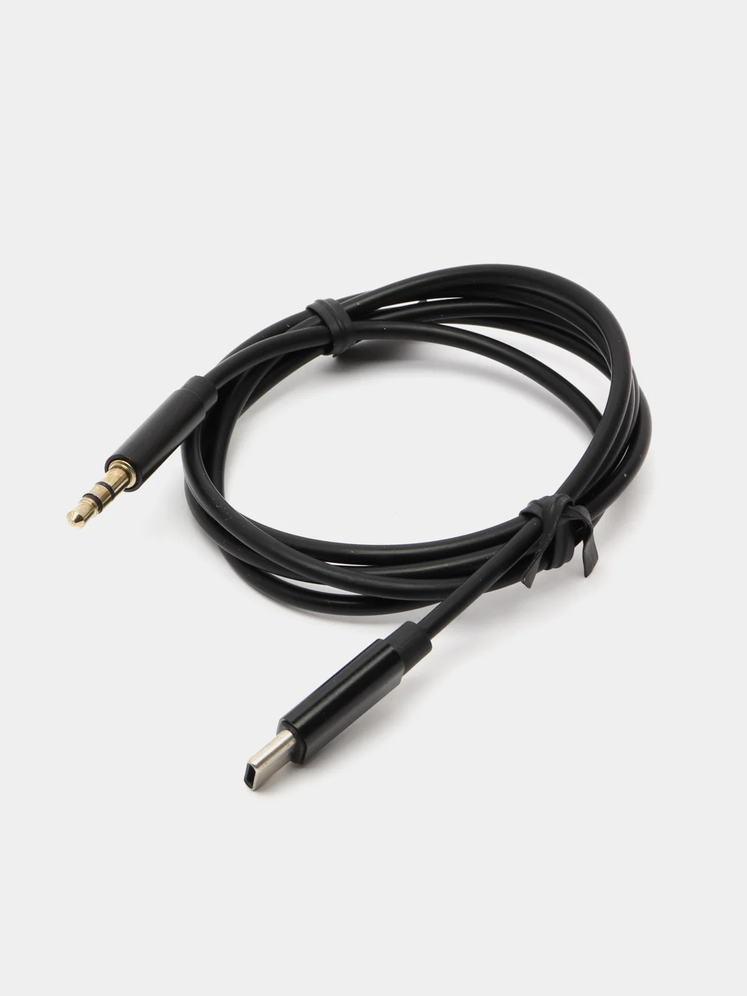 Черный кабель AUX-Type-C, 3,5mm jack, 1 м