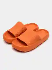 Желтый шлепанцы женские на толстой подошве косичка