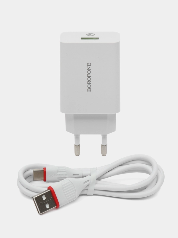 Зарядное устройство Borofone с кабелем Type-C, 18W, 3А,быстрая зарядка на Андроид,зарядник