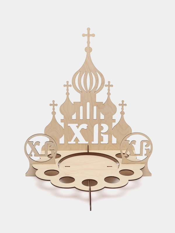 Пасхальная подставка для яиц и кулича "Храм", светлая