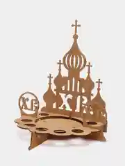 Пасхальная подставка для яиц и кулича "Храм", дуб