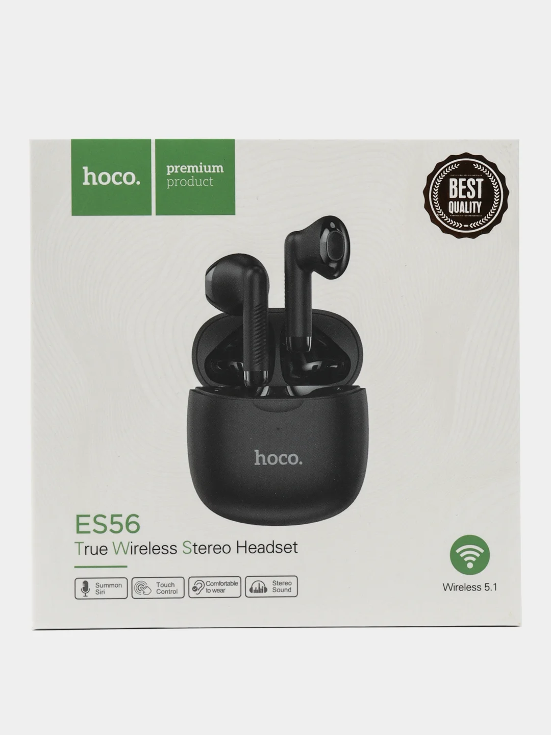Наушники беспроводные Hoco ES56, вкладыши, TWS, BT 5.1, 30/320 мАч, черные
