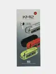Наушники беспроводные KM12, TWS, вкладыши, BT 5.0, 30/200 мАч, прозрачные, чёрные