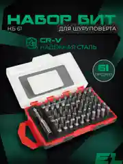 Набор бит для шуруповерта ELECTROLITE НБ 61 (В КЕЙСЕ 60 шт + магнитный адаптер)
