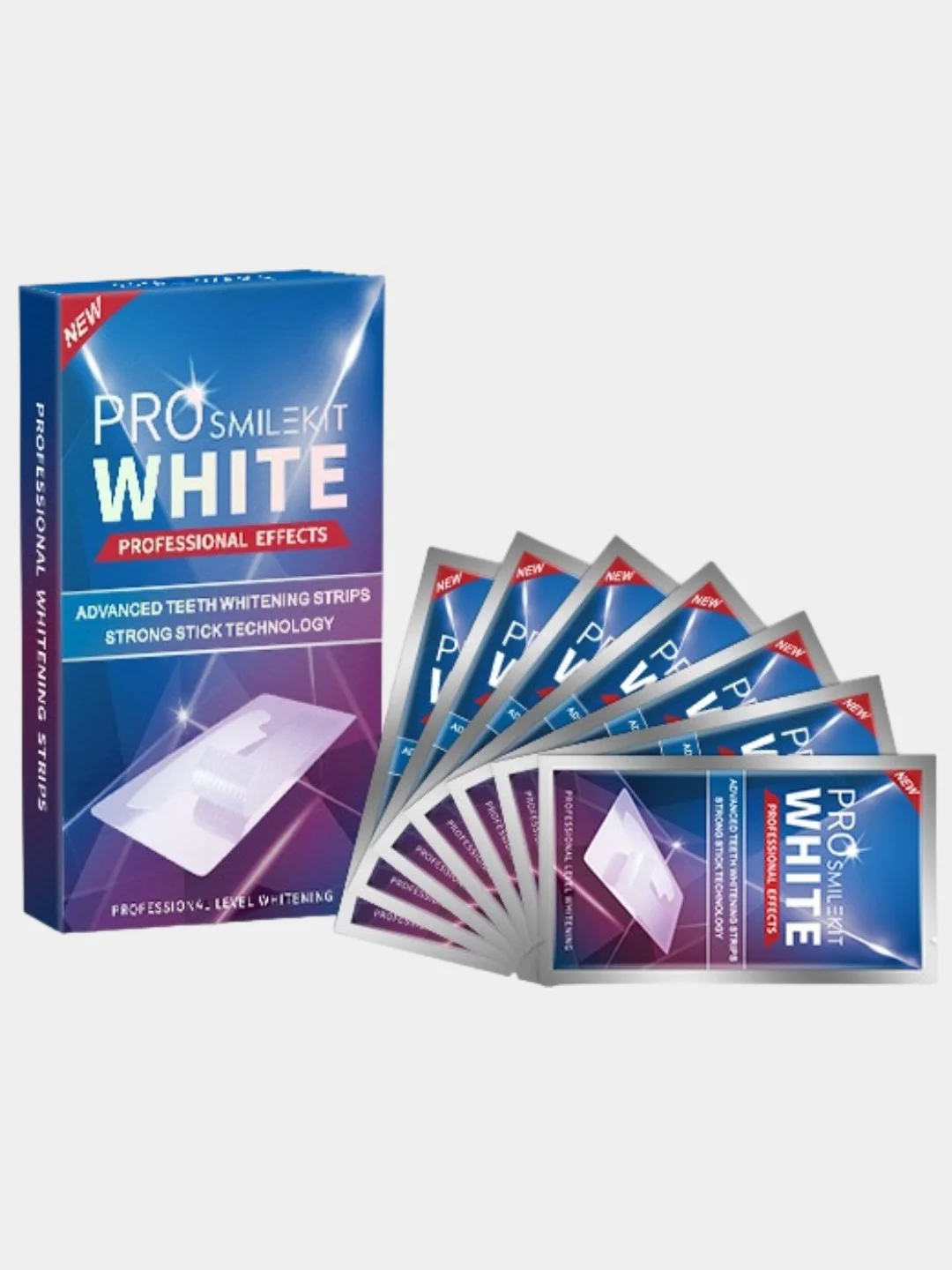 Индиго отбеливающие полоски для зубов Pro White, 1 или 7 пар / 14 штук