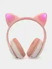 Наушники-Кошки MYBIT W-32, беспроводные, MIC, BT 5.0, AUX, microSD, MP3, 400 мАч, розовые