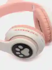 Наушники-Кошки MYBIT W-32, беспроводные, MIC, BT 5.0, AUX, microSD, MP3, 400 мАч, розовые