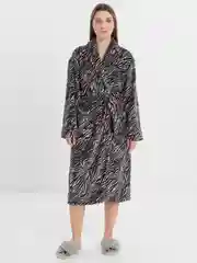 Черный халат женский, теплый