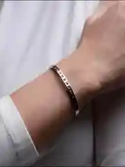 Серебряный браслет жесткий из нержавеющей стали