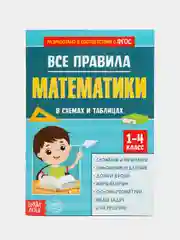 Сборник для 1–4 классов "Все правила математики", 44 страницы