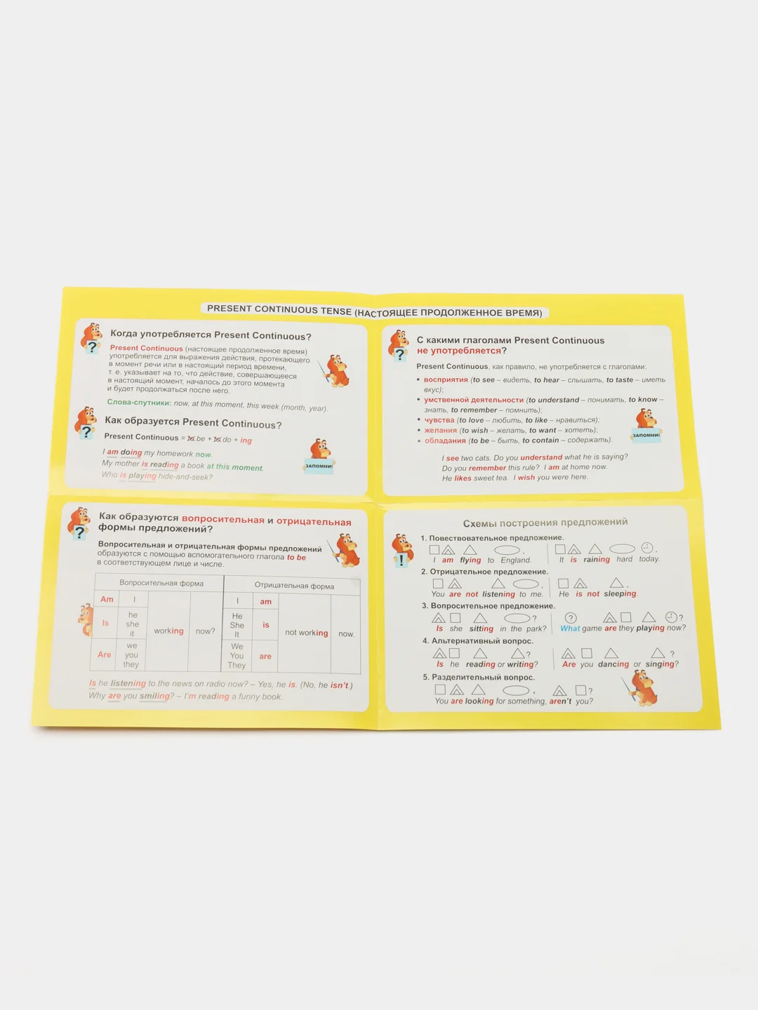 Английский язык, Present Continuous, 2-4 классы, таблица-плакат