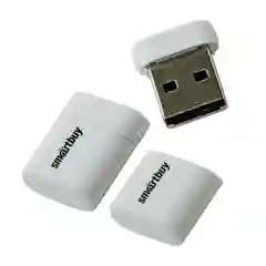 Белый флеш-накопитель USB 2.0 Smartbuy 8GB LARA