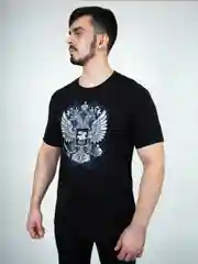 Черный футболка мужская "Чебоксарский трикотаж" с принтом
