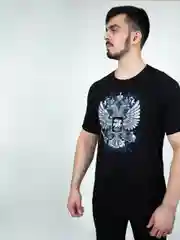 Черный футболка мужская "Чебоксарский трикотаж" с принтом