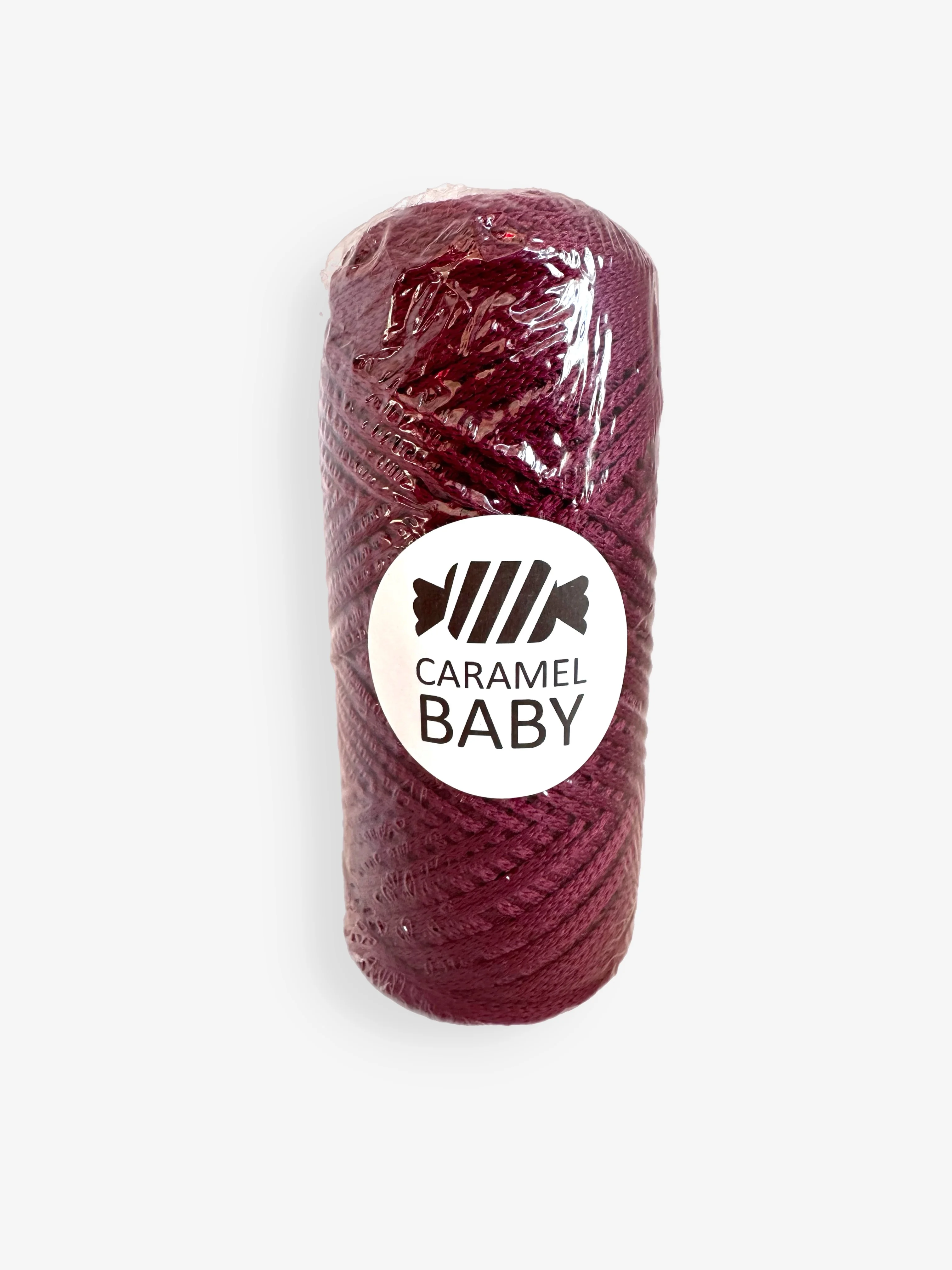 Вишнёвый шнур Caramel Baby, полиэфирный, 2 мм, 200 метров для вязания и макраме