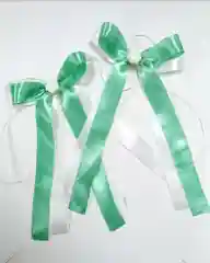 Бирюзовый банты на свадебную машину "2 цвета", 2 штуки