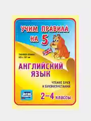 Английский язык, Past Simple Tense (прошедшее простое время), 2-4 классы, таблица-плакат