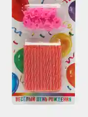 Розовый набор свечей для торта, 24 штуки