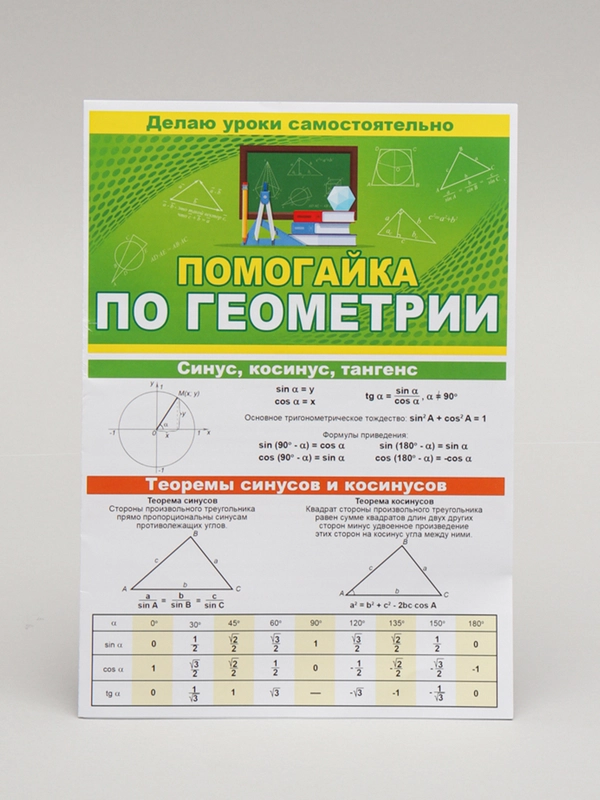 Обучающее пособие. Буклет- гармошка " Помогайка по геометрии "