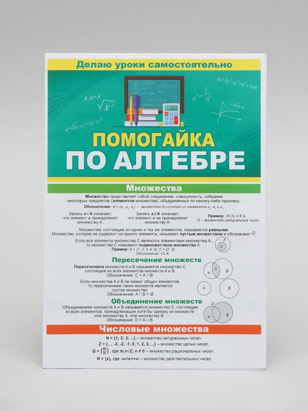 Пособие обучающее. Буклет- гармошка "Помогайка по алгебре"