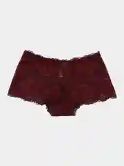 Бордовый трусы-шорты женские кружевные. Состав ткани cotton 85%, spandex 15%. Производство - Китай
