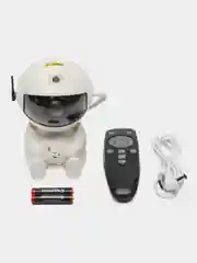 Белый ночник Звездное небо, лазерный проектор, "Космонавт", LED, звездное небо, 8 режимов