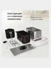 Серый металлик фритюрница Blackton Bt DF1111, корзина 3л, АНТИПРИГАРНОЕ ПОКРЫТИЕ, С ИНДИКАЦИЕЙ