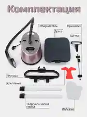 Розовый отпариватель для одежды/ Напольный вертикальный отпариватель CR-1897/паровой утюг